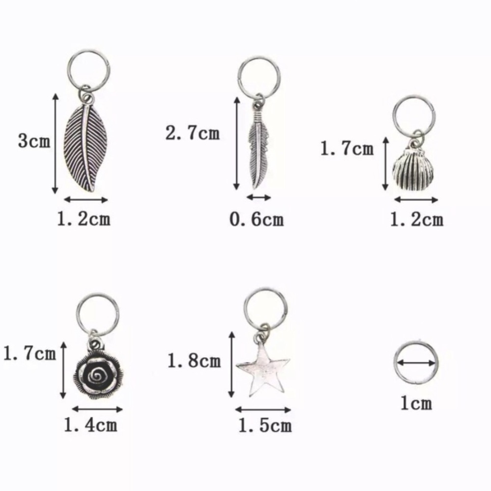 Hair Charms Silver Rings Set Of 10 New In Package - Picture 5 of 6